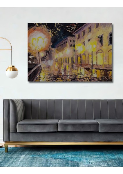 Ahşap Tablo Paris'te Gece,paris View 3 Boyutlu ,şehir Kavrası Baskılı Yatay Duvar Dekorasyon Tablosu