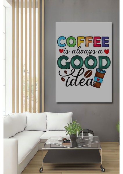 Dekoratif Dikey Kahve Poster Duvar Tablo Ahşap Dikdörtgen Tablo