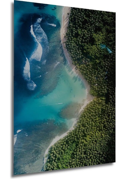 Dekoratif Dikey Kuş Bakışı Sahil Duvar Tablo Ahşap Dikdörtgen Tablo modelleri