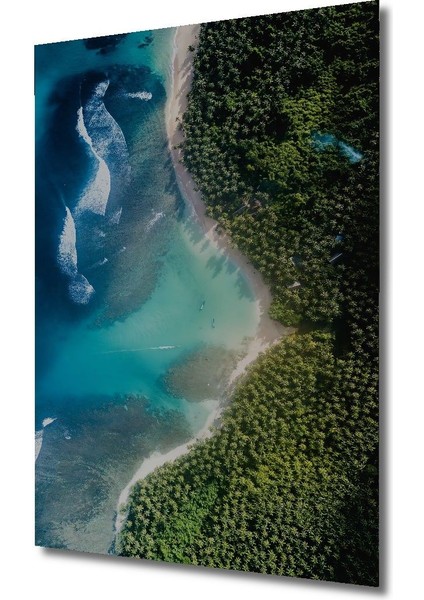 Dekoratif Dikey Kuş Bakışı Sahil Duvar Tablo Ahşap Dikdörtgen Tablo fırsatları