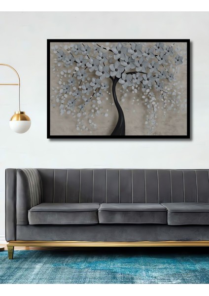 Gelincikler Siyah Beyaz Renkler Dekoratif Ahşap Tablo Şık Yatay Duvar Dekorasyon Tablosu fiyatları