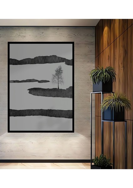 Ahşap Tablo Soyut Sanat ve Bohem Tarzı Çerçeve Görünümlü Dikey Duvar Tablo