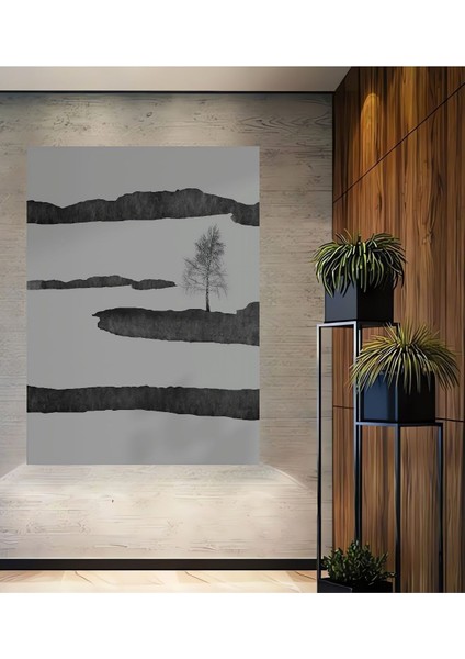 Ahşap Tablo Soyut Sanat ve Bohem Tarzı Çerçeve Görünümlü Dikey Duvar Tablo