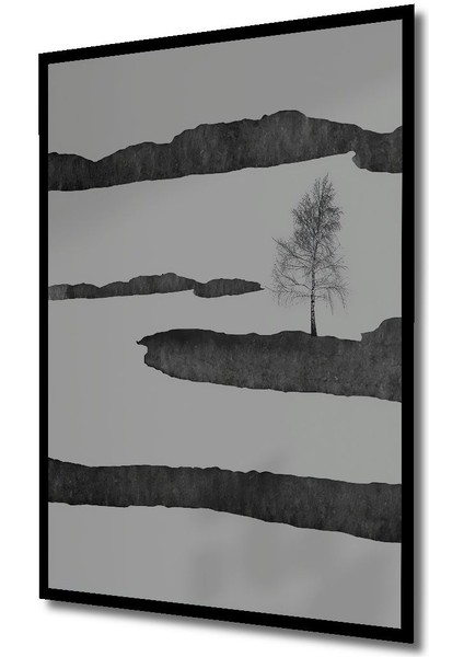 Ahşap Tablo Soyut Sanat ve Bohem Tarzı Çerçeve Görünümlü Dikey Duvar Tablo