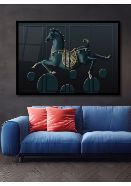 Dekoratif 3 Boyutlu At Figürü Yatay Ahşap Tablo Şık Yatay Duvar Dekorasyon Tablosu fiyatları