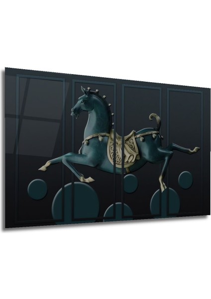 Dekoratif 3 Boyutlu At Figürü Yatay Ahşap Tablo Şık Yatay Duvar Dekorasyon Tablosu modelleri