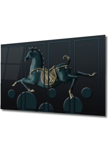 Dekoratif 3 Boyutlu At Figürü Yatay Ahşap Tablo Şık Yatay Duvar Dekorasyon Tablosu fırsatları