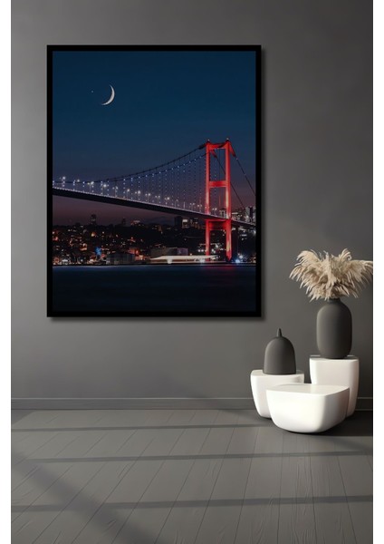 Dekoratif Dikey Denizden Istanbul Boğazı Duvar Tablo Ahşap Dikdörtgen Tablo fiyatları