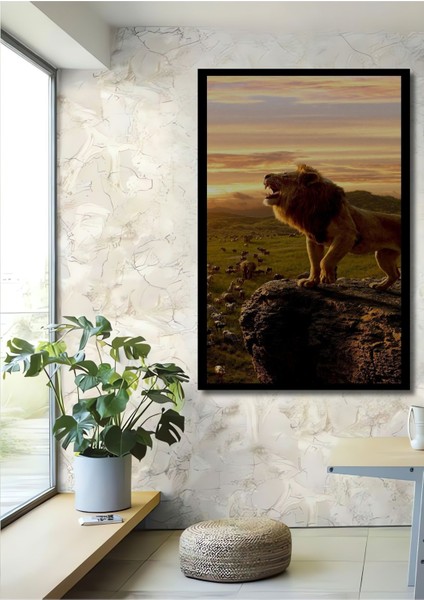 Dekoratif Dikey Ormanların Kralı Duvar Tablo Ahşap Dikdörtgen Tablo fiyatları