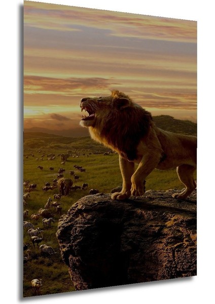 Dekoratif Dikey Ormanların Kralı Duvar Tablo Ahşap Dikdörtgen Tablo modelleri