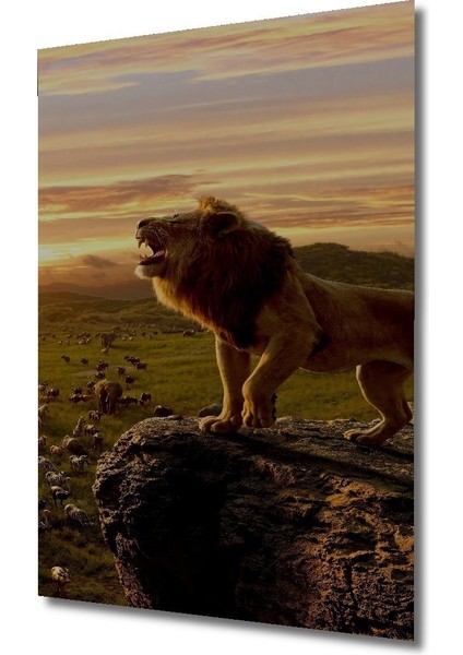 Dekoratif Dikey Ormanların Kralı Duvar Tablo Ahşap Dikdörtgen Tablo fırsatları