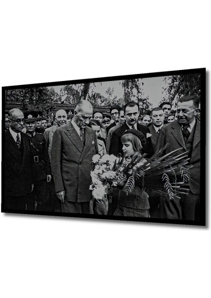 Dekoratif Yatay Atatürk ve Insanlar Duvar Tablo Ahşap Dikdörtgen Tablo modelleri