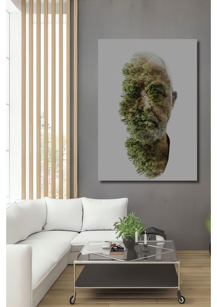 Dekoratif Dikey Ağaç Adam 3 Boyutlu Sanat Duvar Tablo Ahşap Dikdörtgen Tablo