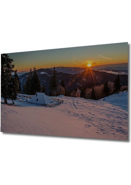 Ahşap Tablo Dağ Manzarası 3 Boyutlu Orman Manzarası Sanatı Şık Yatay Duvar Dekorasyon Tablosu fırsatları