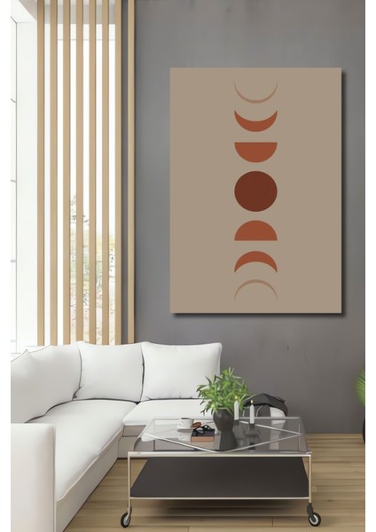 Dekoratif Bohem Minimalist Soyut Çizim Ahşap Tablo Çerçeve Görünümlü Dikey Duvar Dekorasyon Tablosu