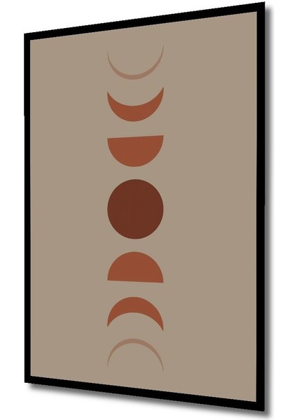 Dekoratif Bohem Minimalist Soyut Çizim Ahşap Tablo Çerçeve Görünümlü Dikey Duvar Dekorasyon Tablosu