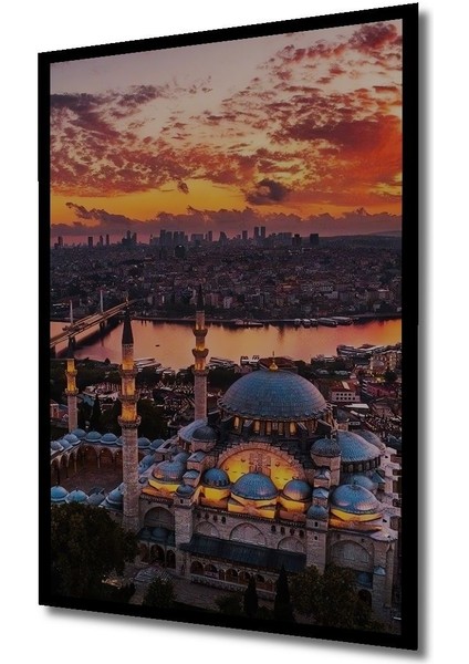 Dekoratif Dikey Istanbul Boğazı Manzara Duvar Tablo Ahşap Dikdörtgen Tablo indirimleri