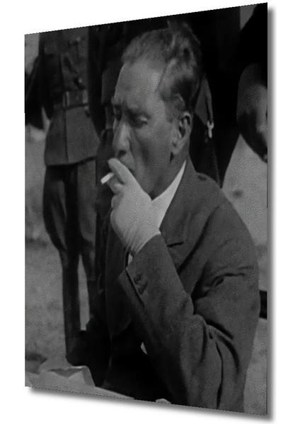 Dekoratif Dikey Sigara Içen Atatürk Duvar Tablo Ahşap Dikdörtgen Tablo fırsatları
