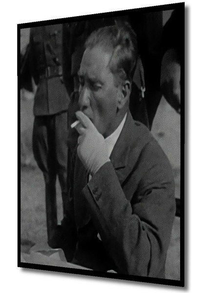 Dekoratif Dikey Sigara Içen Atatürk Duvar Tablo Ahşap Dikdörtgen Tablo indirimleri