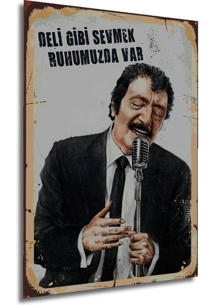 Dekoratif Tablo Müslüm Gürses Retro Ahşap Poster Çerçeve Görünümlü Dikey Duvar Dekorasyon Tablosu indirimleri