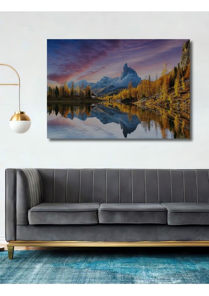 Ahşap Tablo Manzara 3 Boyutlu Dolomitler Dekor Orman Dekor Şık Yatay Duvar Dekorasyon Tablosu