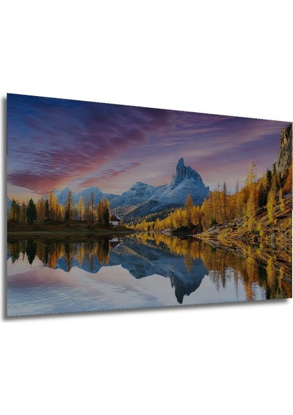 Ahşap Tablo Manzara 3 Boyutlu Dolomitler Dekor Orman Dekor Şık Yatay Duvar Dekorasyon Tablosu modelleri