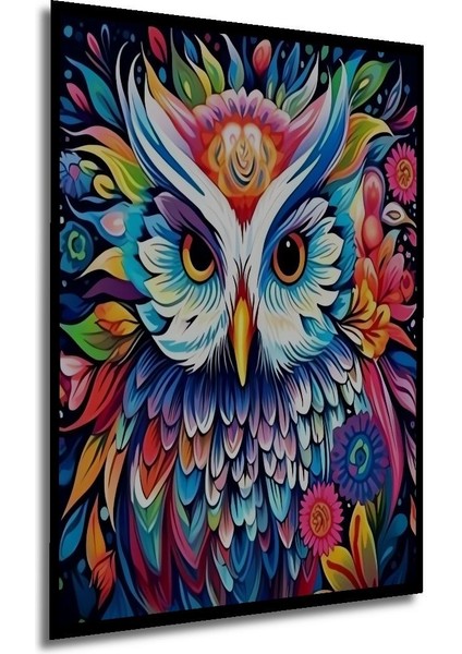 Baykuş Vıncent Van Gogh8 Ahşap Mdf Digital Uv Tablo Çerçeve Görünümlü Dikey Duvar Dekorasyon Tablosu