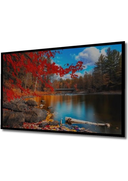 Dekoratif Göl ve Orman Ahşap Tablo Şık Yatay Duvar Dekorasyon Tablosu indirimleri