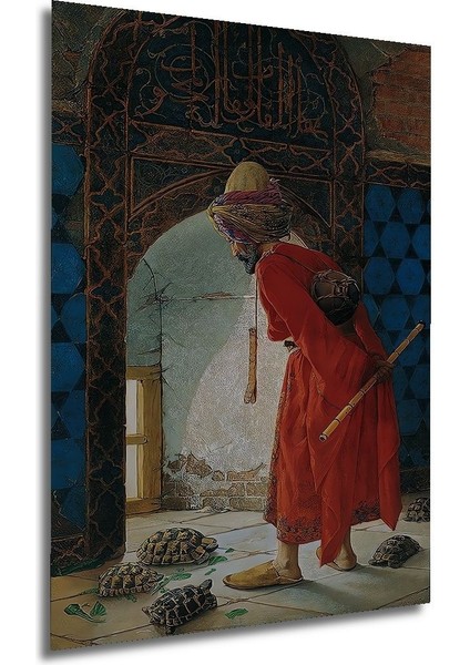 Ahşap Tablo Kaplumbağa Eğitmeni Üreme 3 Boyutlu Çerçeve Görünümlü Dikey Duvar Dekorasyon Tablosu