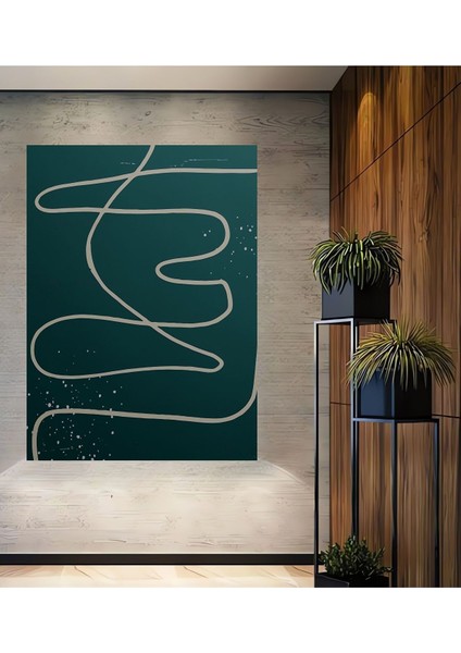 Soyut Vintange Retro Bohem Art Vektorel Abstract Minimalist Ahşap Tablo Çerçeve Görünümlü Tablo