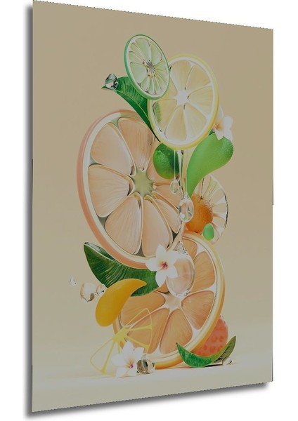 Dekoratif Dikey Bir Dilim Turunçgiller Sanat Duvar Tablo Ahşap Dikdörtgen Tablo modelleri