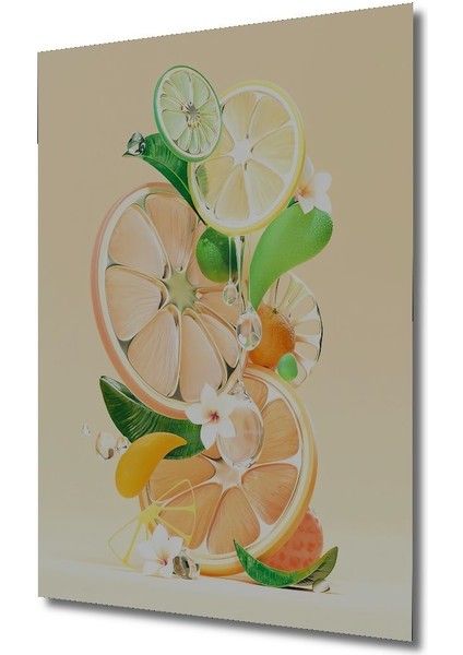 Dekoratif Dikey Bir Dilim Turunçgiller Sanat Duvar Tablo Ahşap Dikdörtgen Tablo fırsatları