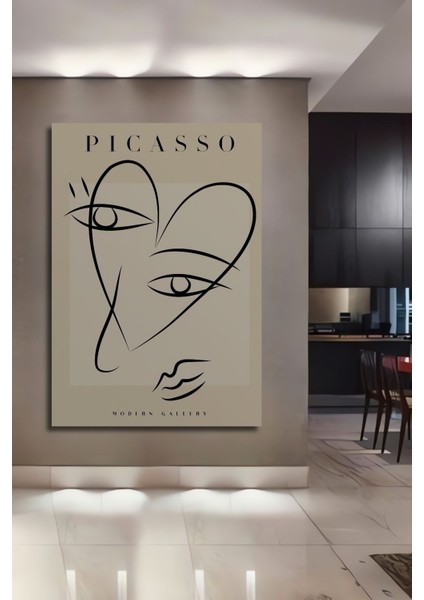 Ahşap Picasso Modern Gallery Soyut Artwork Collection Tablo Çerçeve Görünümlü Dikey Duvar Tablo