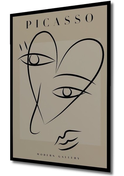 Ahşap Picasso Modern Gallery Soyut Artwork Collection Tablo Çerçeve Görünümlü Dikey Duvar Tablo