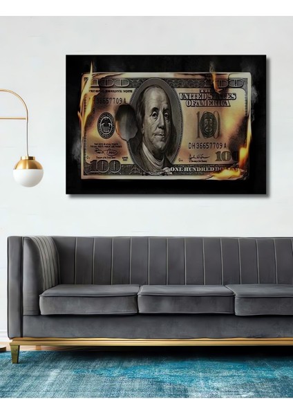 Dekoratif Dekoratif Dolar Ahşap Tablo Şık Yatay Duvar Dekorasyon Tablosu