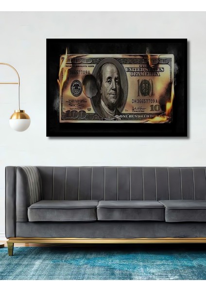 Dekoratif Dekoratif Dolar Ahşap Tablo Şık Yatay Duvar Dekorasyon Tablosu