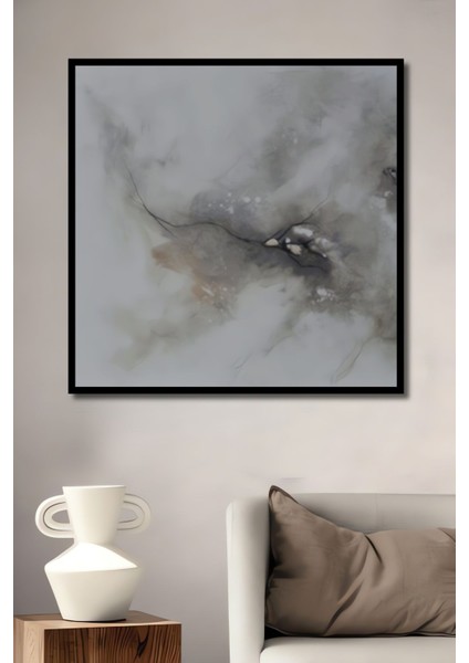 Dekoratif Içe Dönük Yağlı Boya Görünümlü Ahşap Tablo Çerçeve Görünümlü Dikey Duvar Dekorasyon Tablo