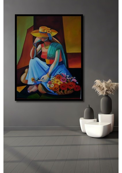Dekoratif Dikey Kadın Modern Sanat Duvar Tablo Ahşap Dikdörtgen Tablo fiyatları