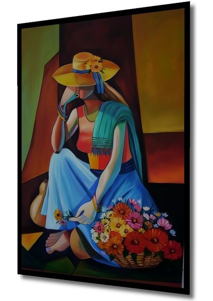Dekoratif Dikey Kadın Modern Sanat Duvar Tablo Ahşap Dikdörtgen Tablo indirimleri