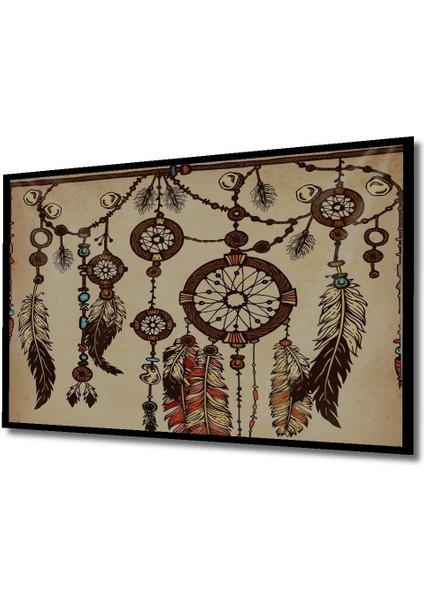 Dekoratif Ahşap Dream Catcher Kuş Tüylü Bohem Desen Tablo Şık Yatay Duvar Dekorasyon Tablosu indirimleri