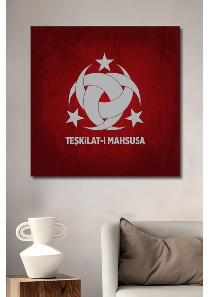 Dekoratif Dikey Teşkilat-I Mahsusa Duvar Tablo Ahşap Dikdörtgen Tablo