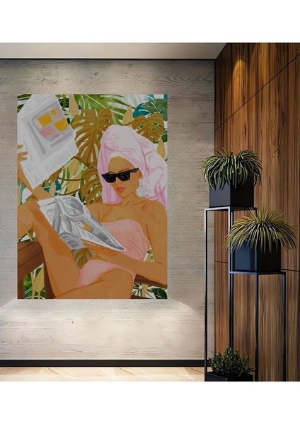 Vacay Haberleri,tropikal Modern Bohem Çizimi Gezgin Kadın Moda Tablosu Tablo Çerçeve Görünümlü Tablo fiyatları