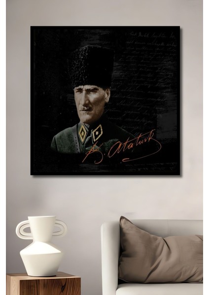 Dekoratif Ahşap Atatürk Tabloları Çerçeve Görünümlü Dikey Duvar Dekorasyon Tablosu