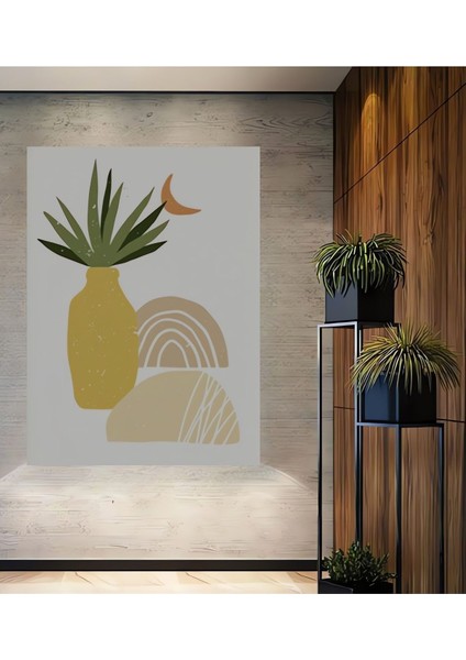 Dekoratif Bohem Vase1 Vazo Doğal Ahşap Tablo Çerçeve Görünümlü Dikey Duvar Dekorasyon Tablosu fiyatları