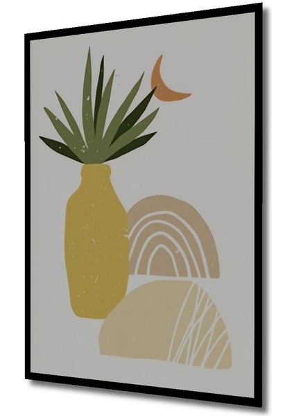 Dekoratif Bohem Vase1 Vazo Doğal Ahşap Tablo Çerçeve Görünümlü Dikey Duvar Dekorasyon Tablosu modelleri