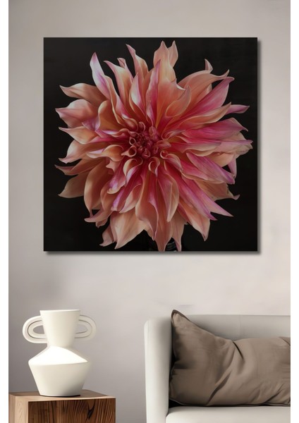 Dekoratif Dikey Çiçekler Minimalist Duvar Tablo Ahşap Dikdörtgen Tablo