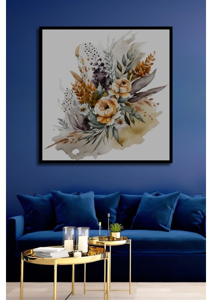 Dekoratif Dikey Çiçekler Modern Sanat Duvar Tablo Ahşap Dikdörtgen Tablo fiyatları