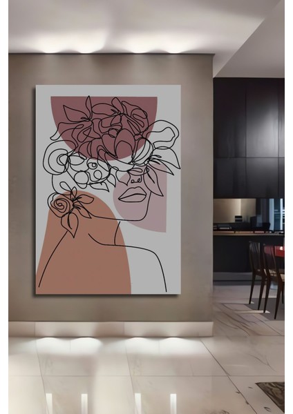 Ahşap Tablo Mid Century Matisse Bohem Soyut Minimalist Art Çerçeve Görünümlü Dikey Duvar Tablo