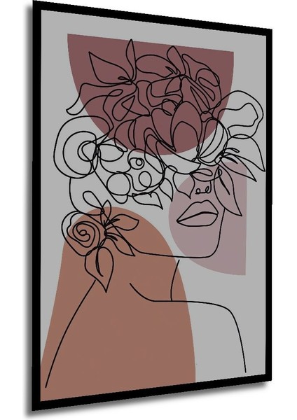 Ahşap Tablo Mid Century Matisse Bohem Soyut Minimalist Art Çerçeve Görünümlü Dikey Duvar Tablo