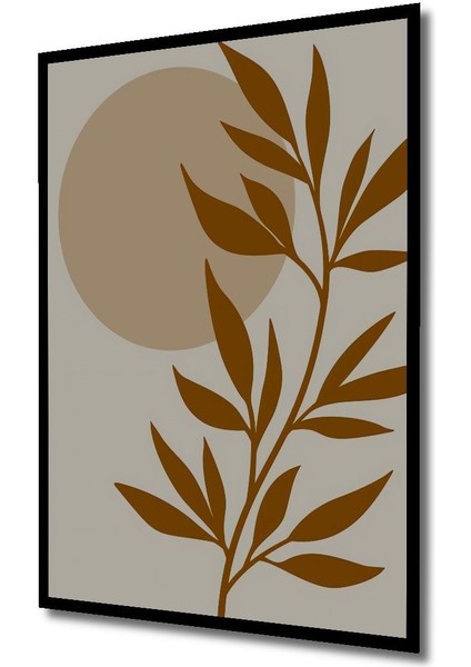 Dekoratif Bohem Minimalist Soyut Çizim Ahşap Tablo Çerçeve Görünümlü Dikey Duvar Dekorasyon Tablosu